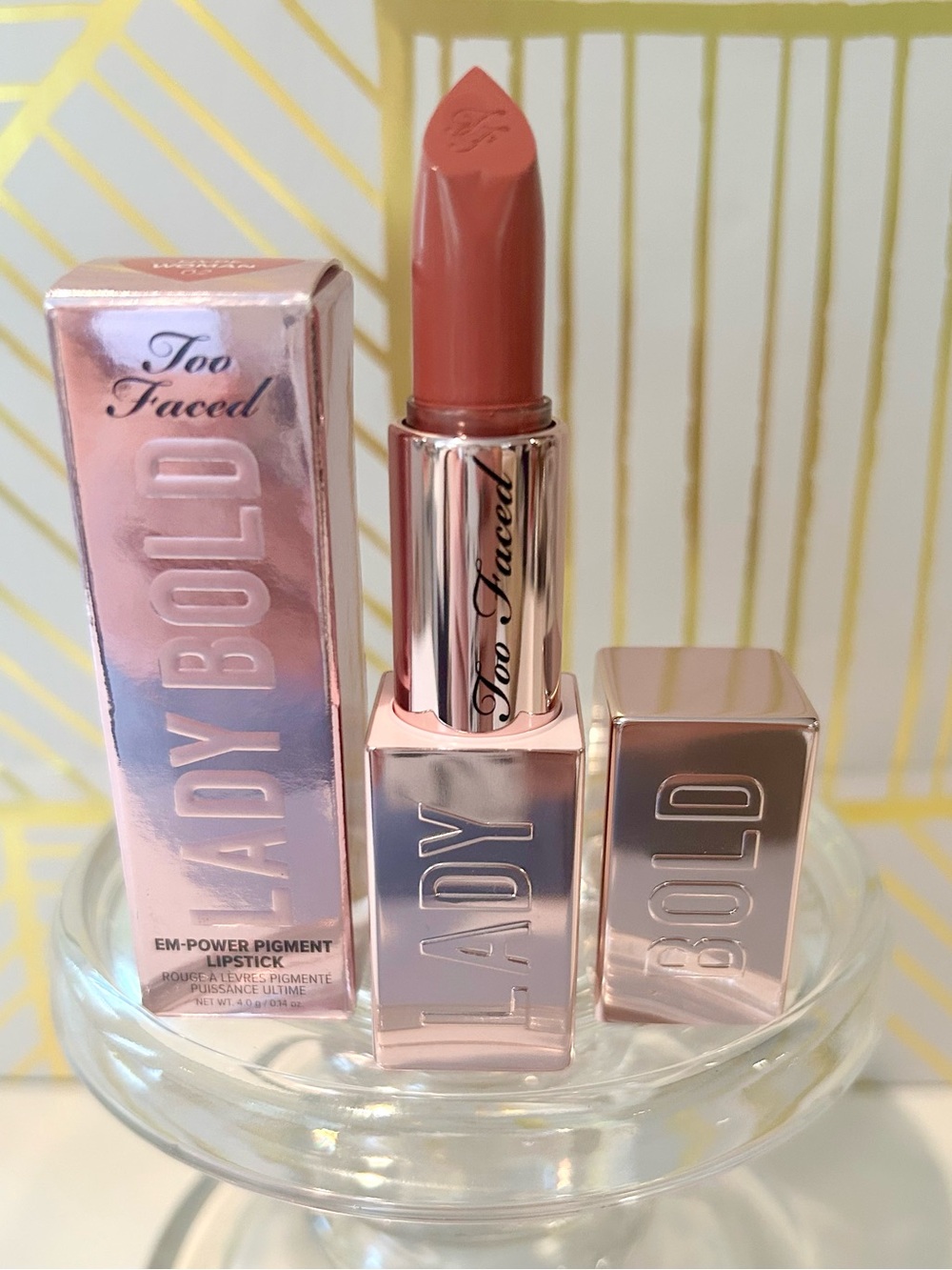 ✨ Too Faced Lady Bold EM-Power Pigment Cream Lipstick | 02 Hype Woman | NIB